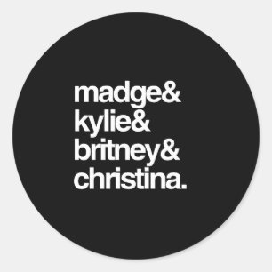 Pegatina Redonda Madge Kylie Britney y Christina