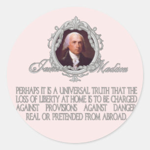 Pegatina Redonda Madison sobre peligros reales y pretendidos