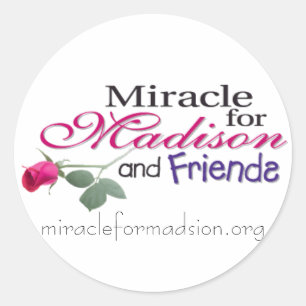 Pegatina Redonda madisonandfriends, miracleformadsion.org