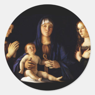 Pegatina Redonda Madonna con el niño Jesús - Catherine - Magdalene