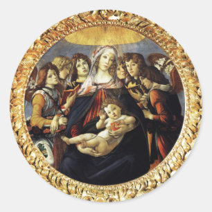 Pegatina Redonda Madonna del granado