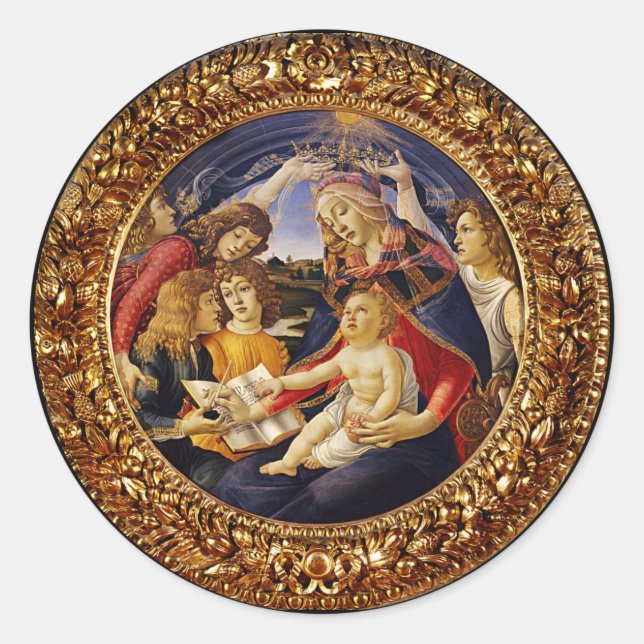 Pegatina Redonda Madonna del Magnificat