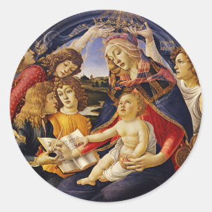 Pegatina Redonda Madonna del Magnificat de Sandro Botticelli