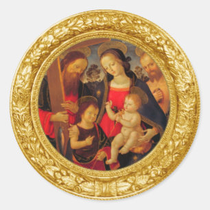 PEGATINA REDONDA MADONNA E HIJO