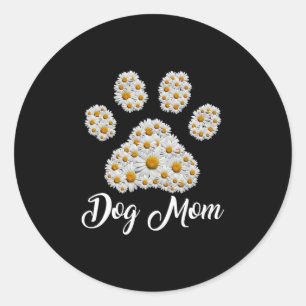 Pegatina Redonda Madre Arte Mejor Madre Perro Cumpleaños