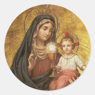 Pegatina Redonda Madre Bendita