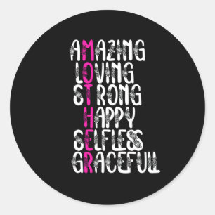 Pegatina Redonda Madre cita : Palabras encantadoras   Diseño del Dí