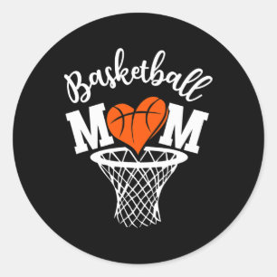 Pegatina Redonda Madre de básquetbol, Novedad torcida, madre afligi