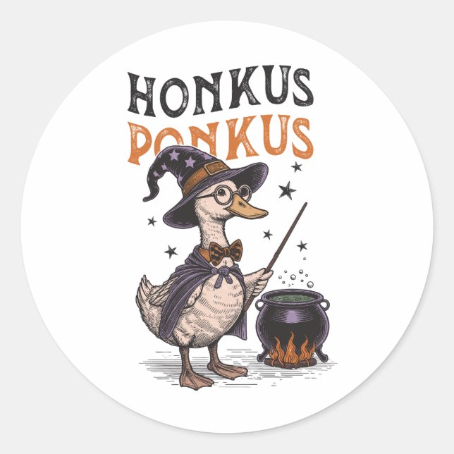 Pegatina Redonda Madre de Halloween Goose (Anverso)