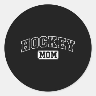 Pegatina Redonda Madre de hockey divertida letras atléticas día de