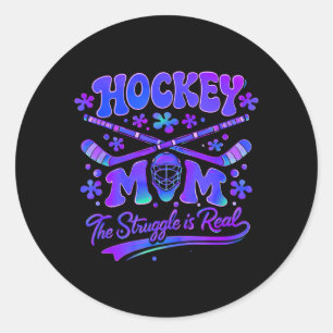 Pegatina Redonda Madre de Hockey La Lucha Es Real Máscara de Porter