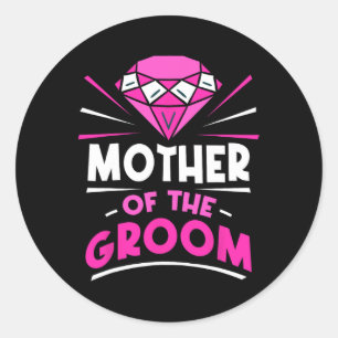 Pegatina Redonda Madre De La Fiesta Groom Bachelor Dice Boda