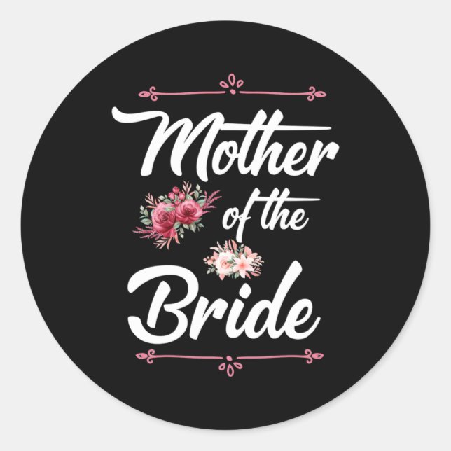 Pegatina Redonda Madre de la Novia (Anverso)
