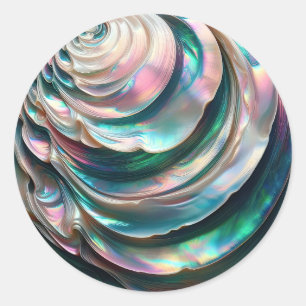 Pegatina Redonda Madre de Pearl Abalone