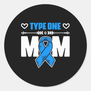 Pegatina Redonda Madre de tipo uno Diabetes Guerrero Diabetes Aw