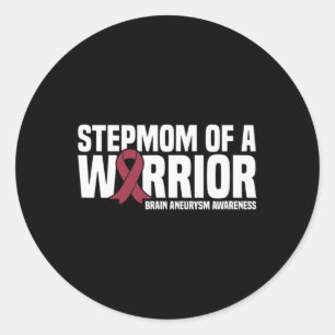 Pegatina Redonda Madre de un guerrero con conciencia de neuralismo 