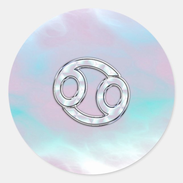 Pegatina Redonda Madre de Zodiac con cáncer de estilo de la Perla (Anverso)