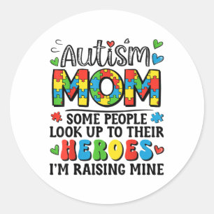 Pegatina Redonda Madre del autismo aumenta conciencia del autismo d