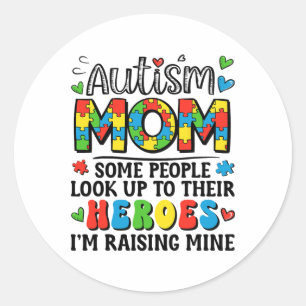 Pegatina Redonda Madre del autismo aumenta conciencia del autismo d