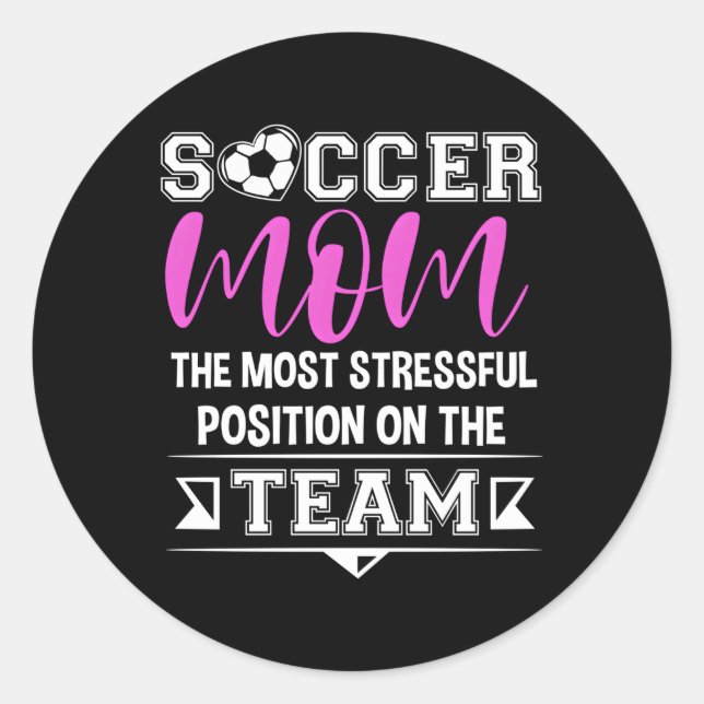 Pegatina Redonda Madre del fútbol Gameday Soccer Mom (Anverso)