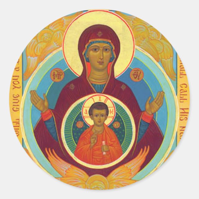 Pegatina Redonda Madre del Rótulo (Anverso)