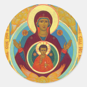 Pegatina Redonda Madre del Rótulo