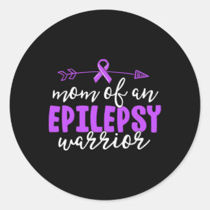 Pegatina Redonda Madre Epilepsy Madre Madre Púrpura Cinta Concienci