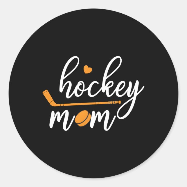 Pegatina Redonda Madre madre de hockey (Anverso)