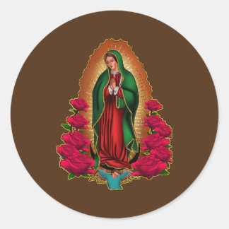 Pegatina Redonda Madre Madre Madre Virgen de Guadalupe Virgen