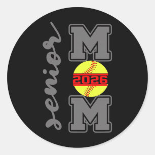 Pegatina Redonda Madre mayor 2026 atleta suave orgullosa madre grad