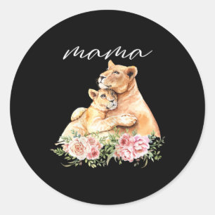 Pegatina Redonda Madre nueva mamá de la hermana de la leona regalo