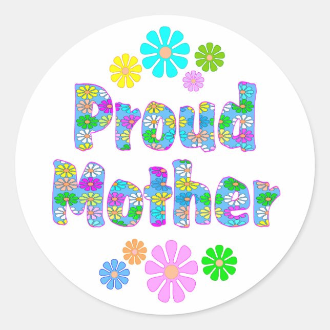 Pegatina Redonda Madre orgullosa (Anverso)