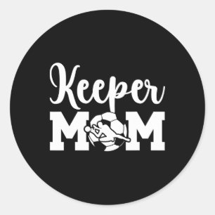 Pegatina Redonda Madre portera de fútbol de una madre portera de fú