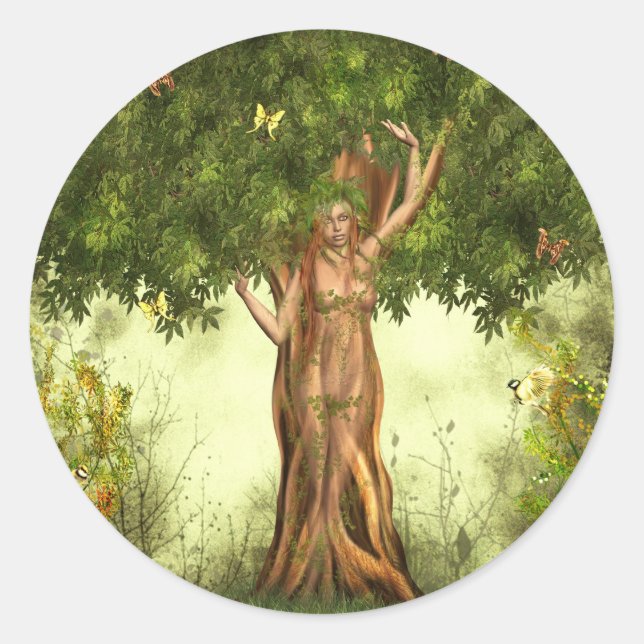 Pegatina Redonda madre tierra (Anverso)