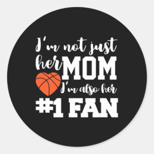 Pegatina Redonda Madres de baloncesto número uno