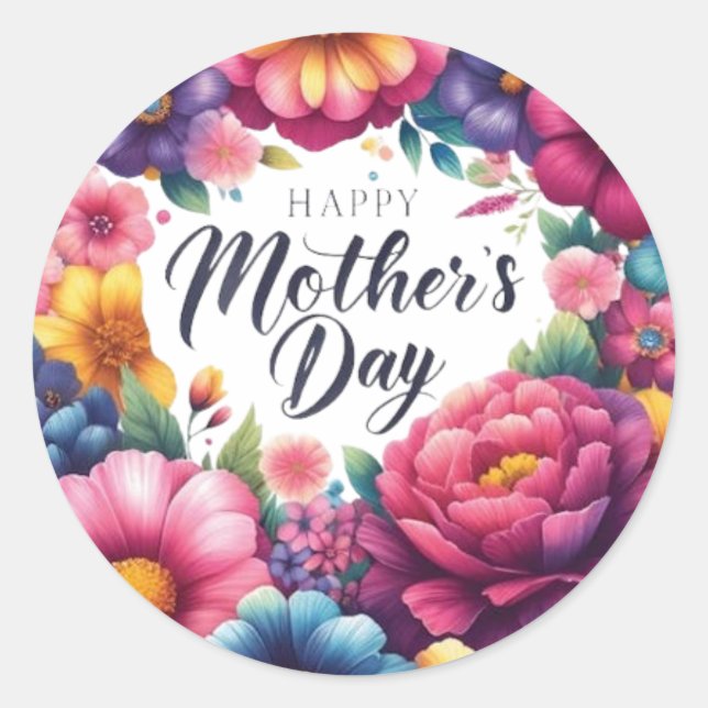 Pegatina Redonda Madres felices (Anverso)