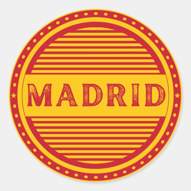 Pegatina Redonda Madrid City Pride Emblem – Spanish Identity (Anverso)