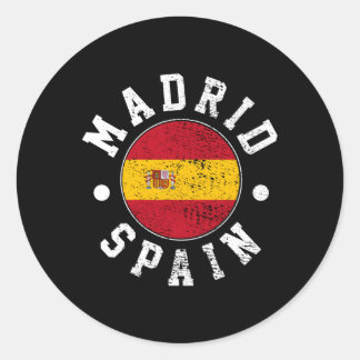 Pegatina Redonda Madrid España