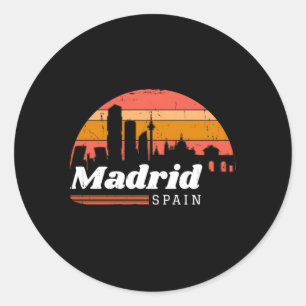 Pegatina Redonda Madrid España España Vacaciones