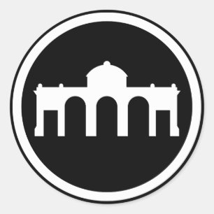 Pegatina Redonda Madrid, España - la colección euro moderna