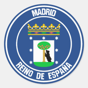 Pegatina Redonda Madrid Round Emblem
