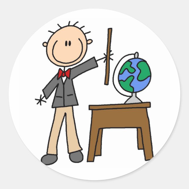 Pegatina Redonda Maestra Con Globe (Anverso)