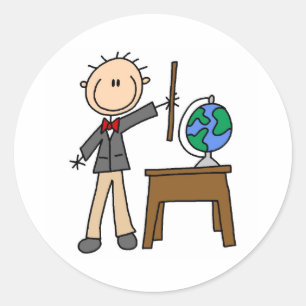 Pegatina Redonda Maestra Con Globe