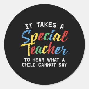 Pegatina Redonda Maestra de Educación Especial Cuse Autismo Sensibi