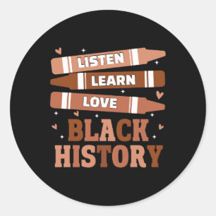 Pegatina Redonda Maestra de Historia Negra cita mes africano