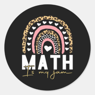 Pegatina Redonda Maestra de matemáticas - Las matemáticas son mi tr