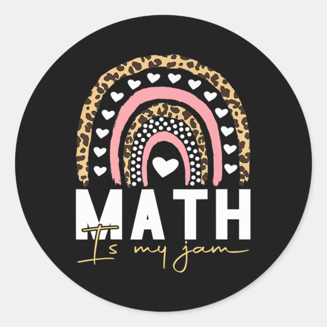 Pegatina Redonda Maestra de matemáticas - Las matemáticas son mi tr (Anverso)