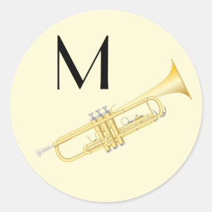 Pegatina Redonda Maestra de música de Trumpet