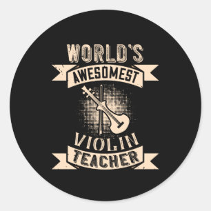 Pegatina Redonda Maestra de violín más famosa del mundo