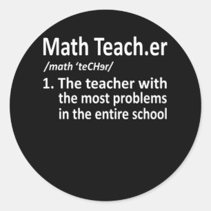 Pegatina Redonda Maestra Definición Matemática Matemática Estudi